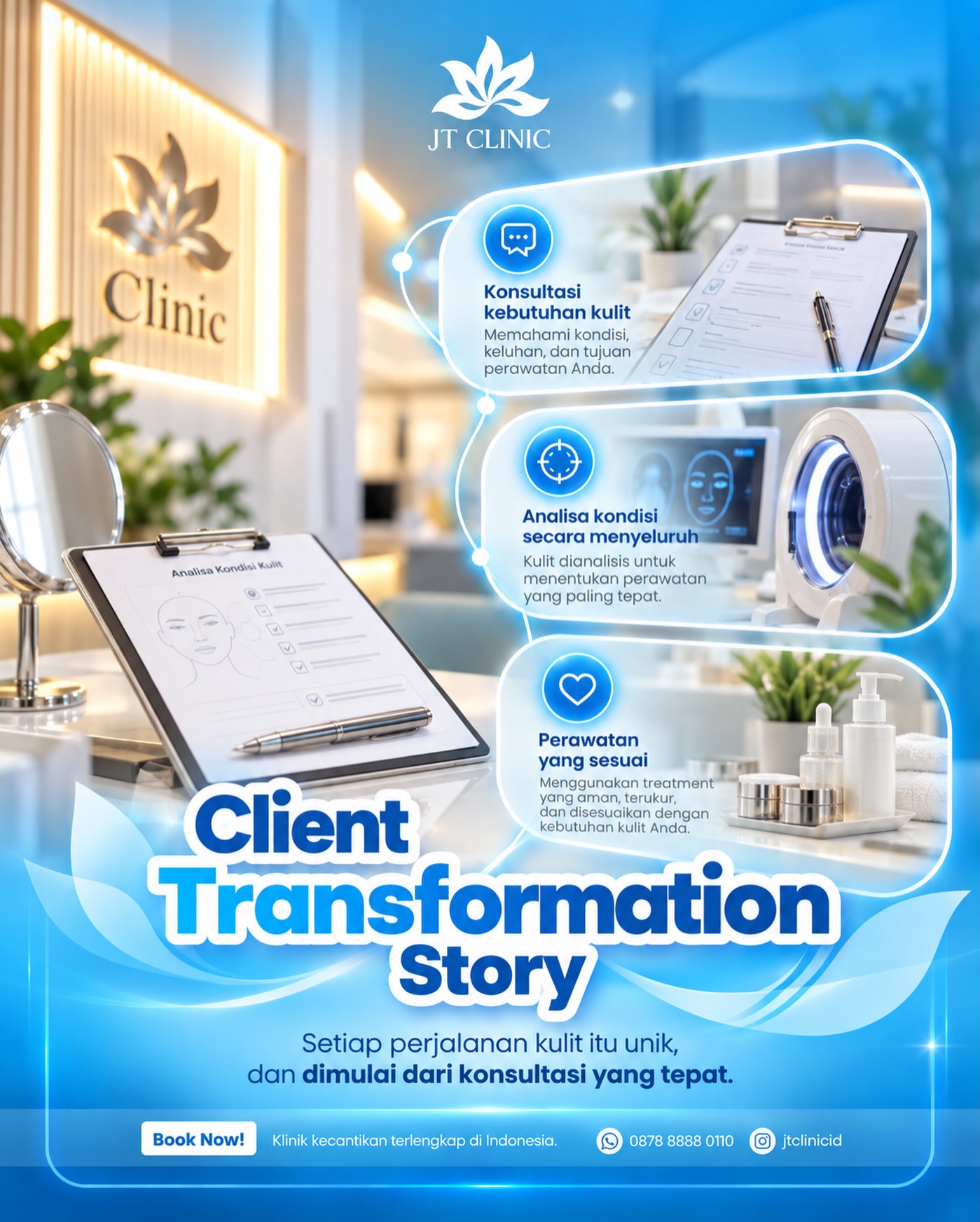 Tahapan konsultasi, analisa, dan perawatan JT Clinic